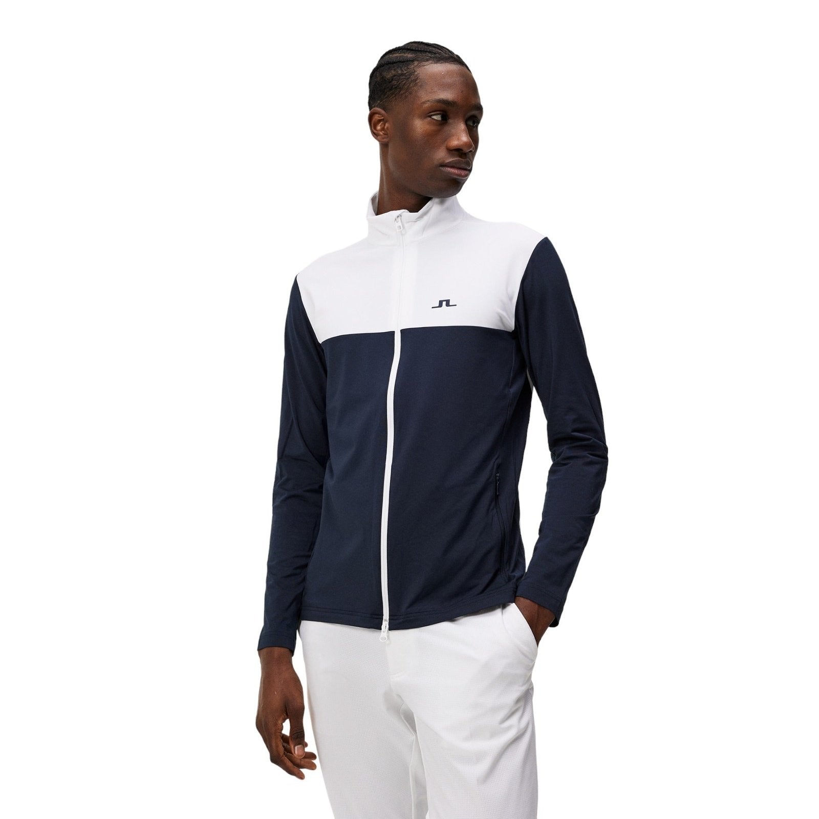 J. Lindeberg Banks Golf Mid Layer AMJS09082 | Navy/White – Clarkes