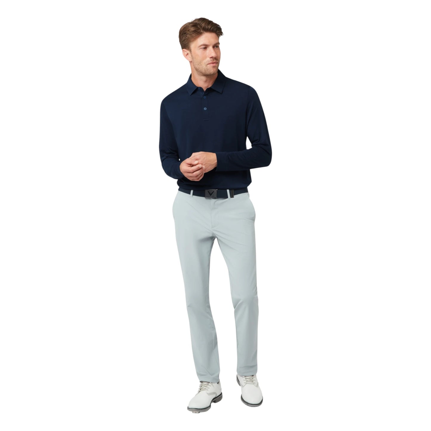 Callaway Soft Touch Long Sleeve Knit Golf Polo Shirt CGKFF0C2