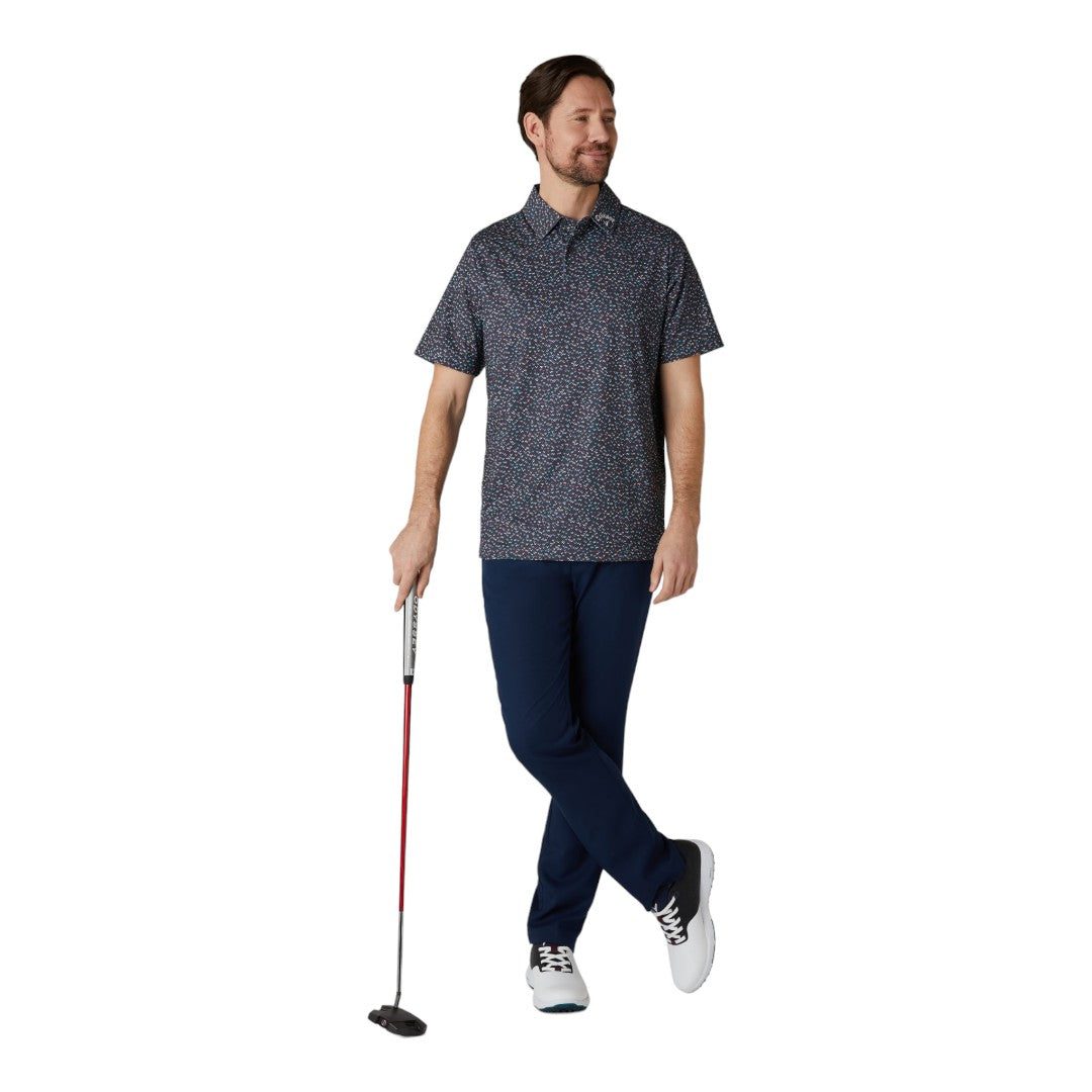 Callaway All Over Chev Confetti Print Golf Polo Shirt CGKSE0A3