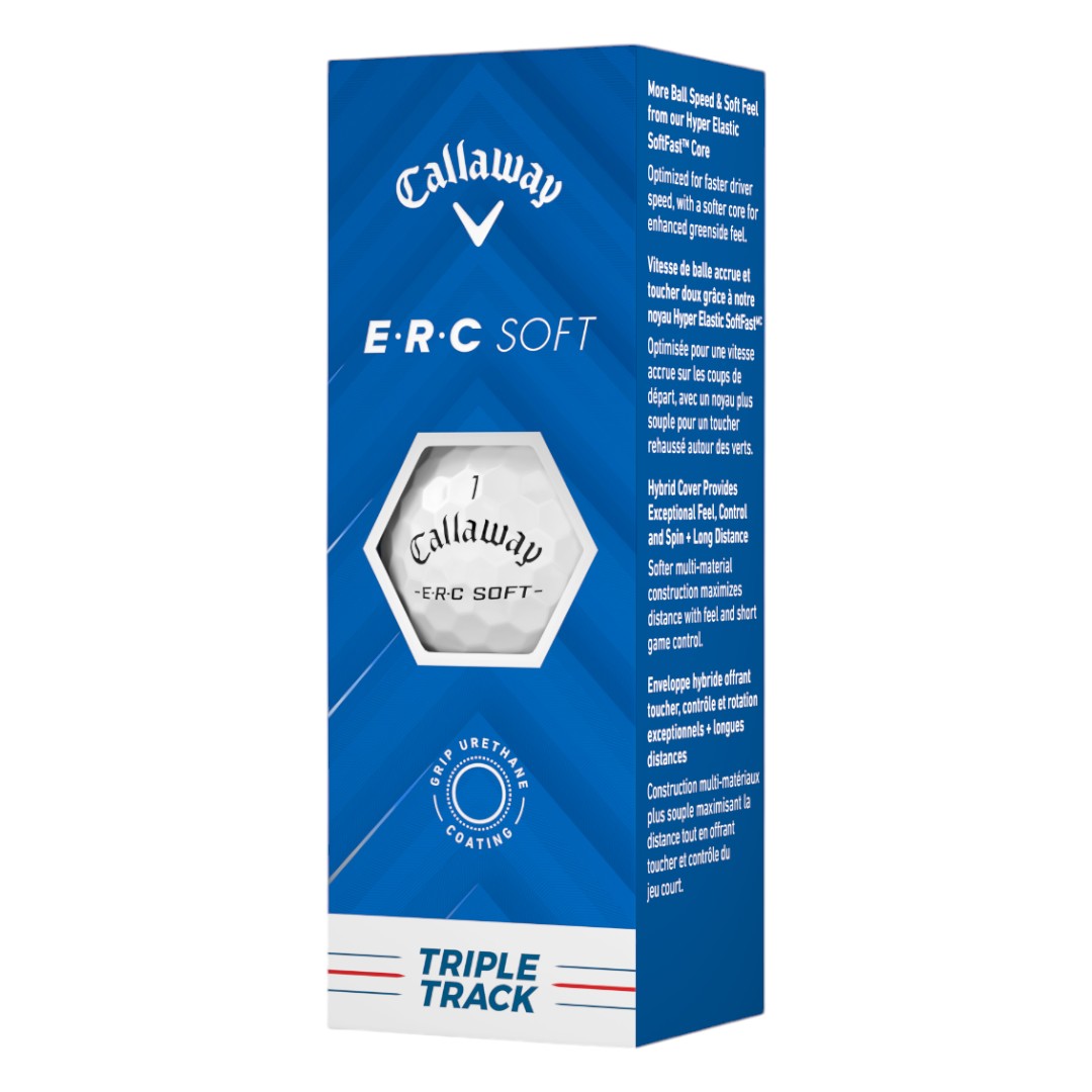 Callaway 2025 ERC Soft Triple Track Golf Balls | White