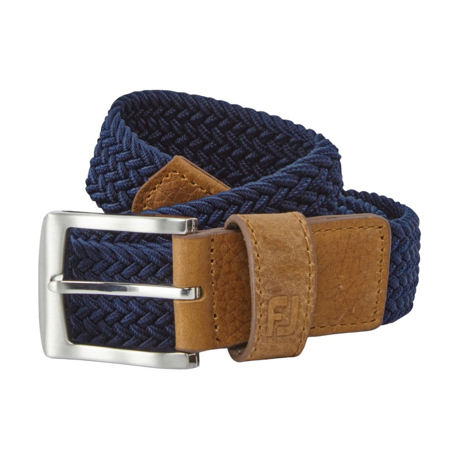 FOOTJOY SOLID BRAIDED GOLF BELT NAVY - Main Image