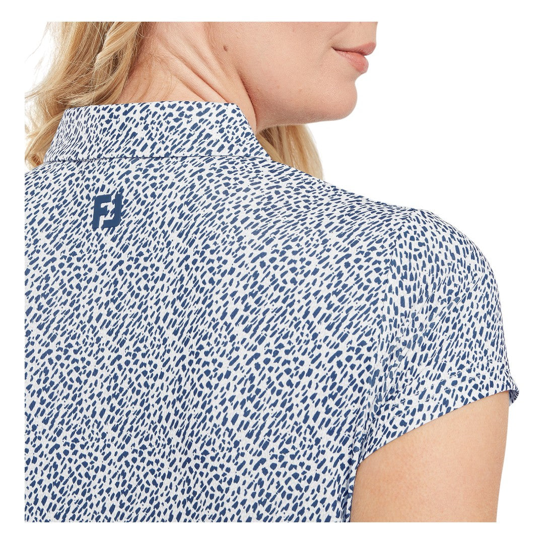 FootJoy Animal Print Cap Sleeve Lisle Golf Polo Shirt 34167