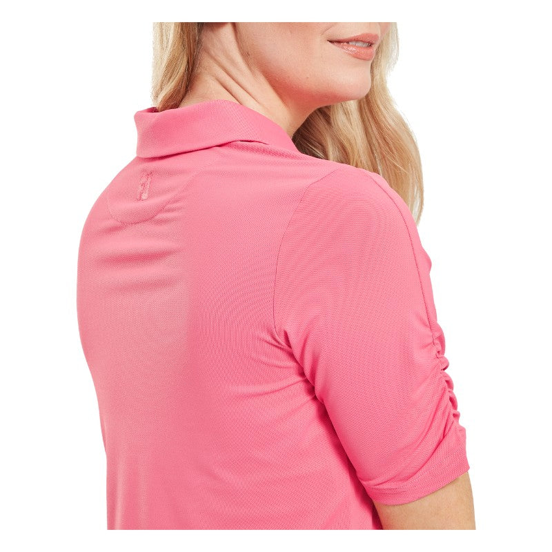 FootJoy Half Sleeve Ruched Lisle Golf Polo Shirt 34236