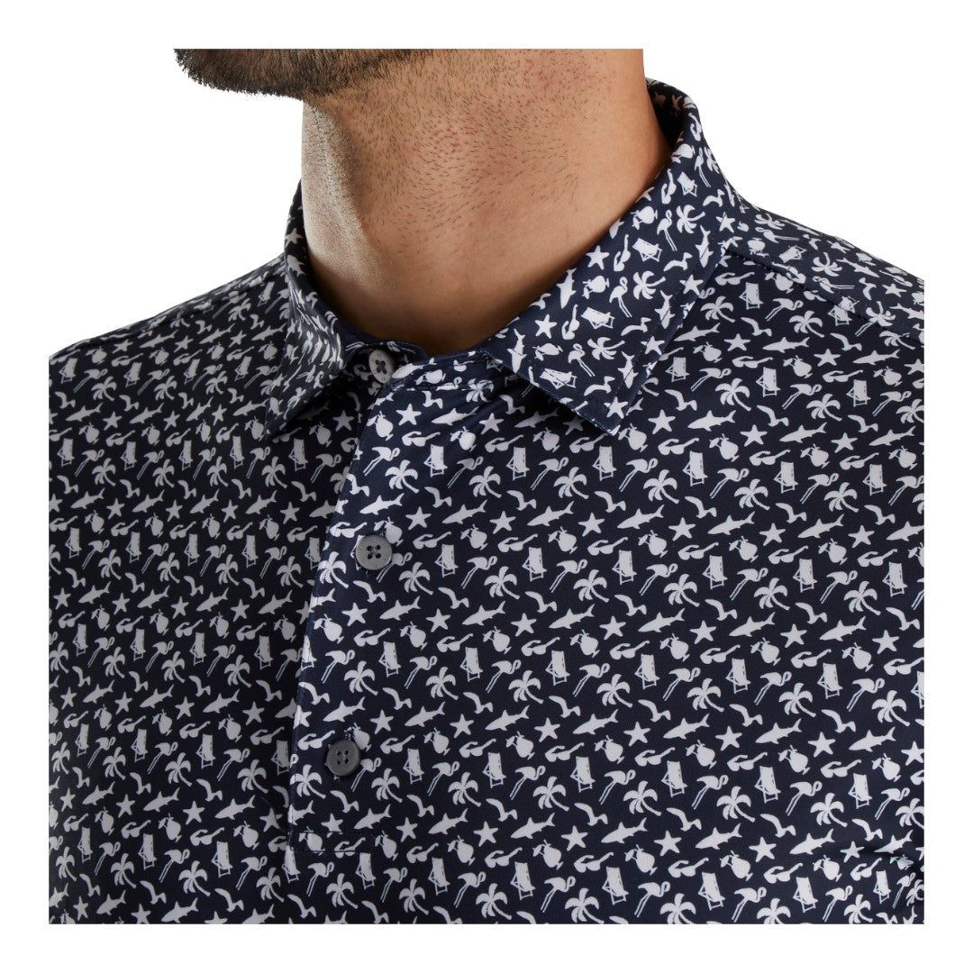 FootJoy Beach Print Lisle Golf Polo Shirt 32000