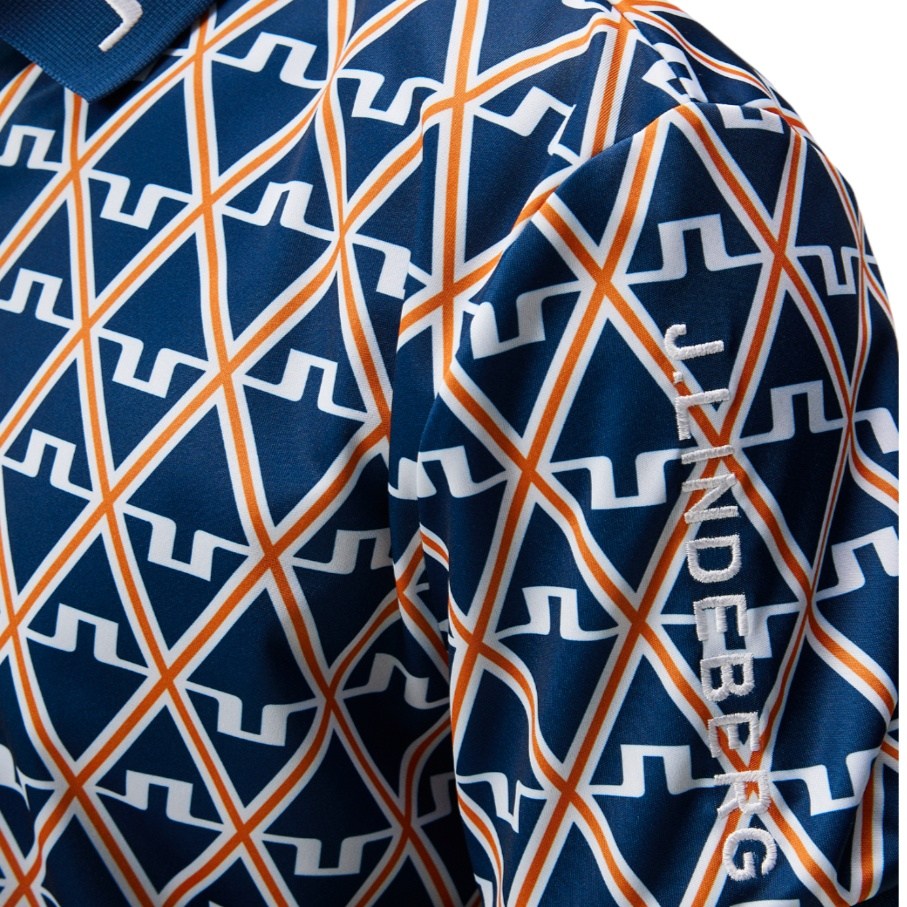 J. Lindeberg Tour Tech Print Golf Polo Shirt GMJT08576