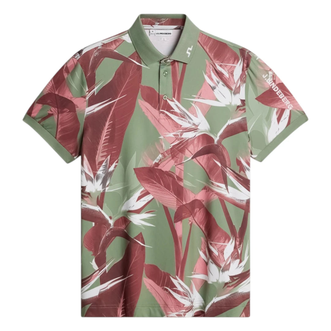 J.Lindeberg Tour Tech Print Golf Polo Shirt GMJT14652