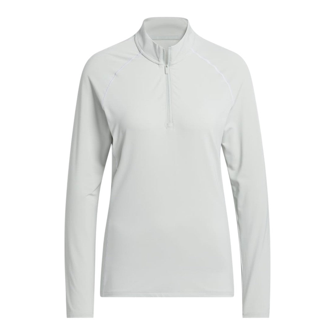 ADIDAS LADIES ULTIMATE365 QUARTER ZIP LONG SLEEVE MOCK POLO SHIRT IM7874