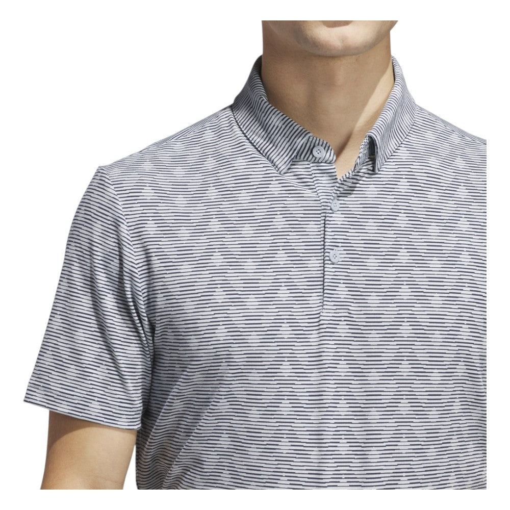 adidas Go-To Printed Stripe Golf Polo Shirt JP2329