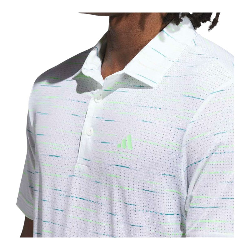 adidas Ultimate365 Mesh Stripe Print Golf Polo Shirt KA7906