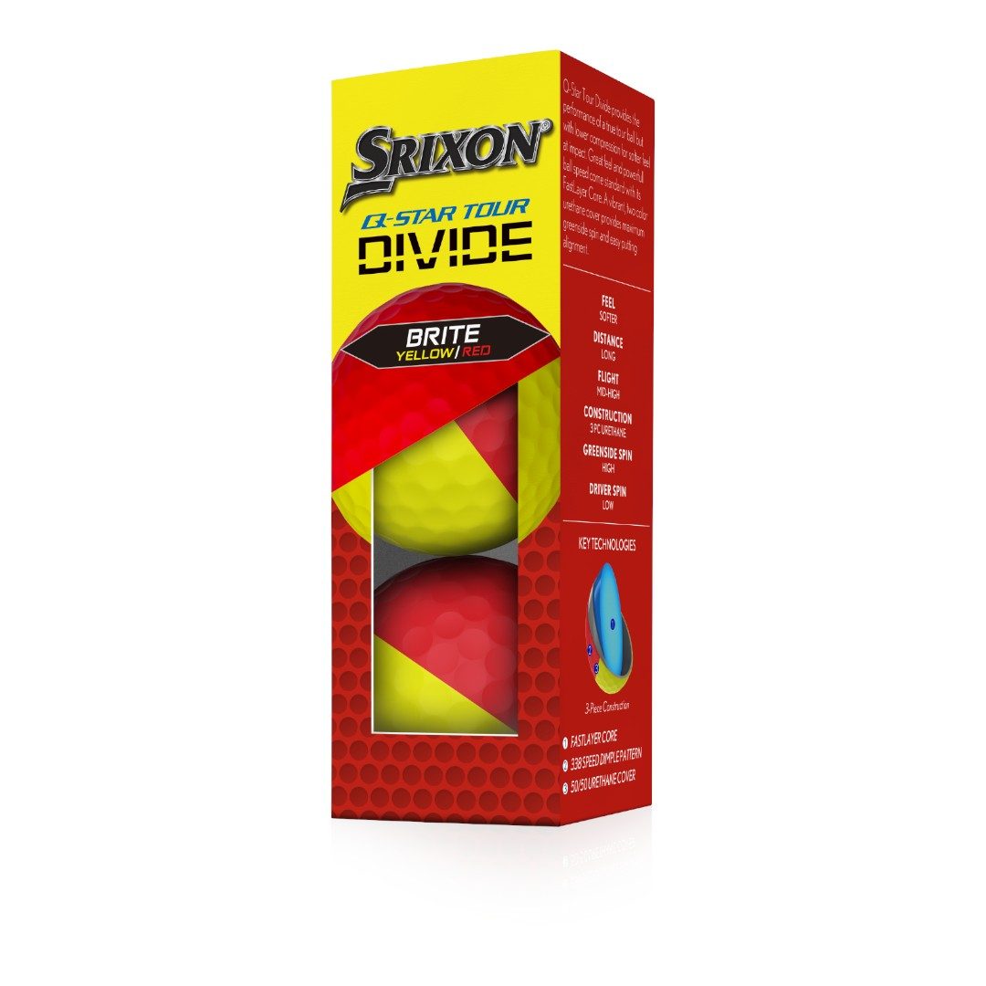 Srixon Q Star Tour Divide 2 Golf Balls | Red/Yellow