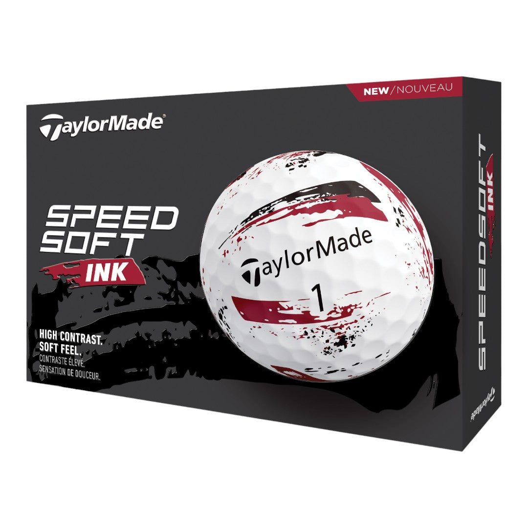 TaylorMade Speed Soft Ink Golf Balls | Red