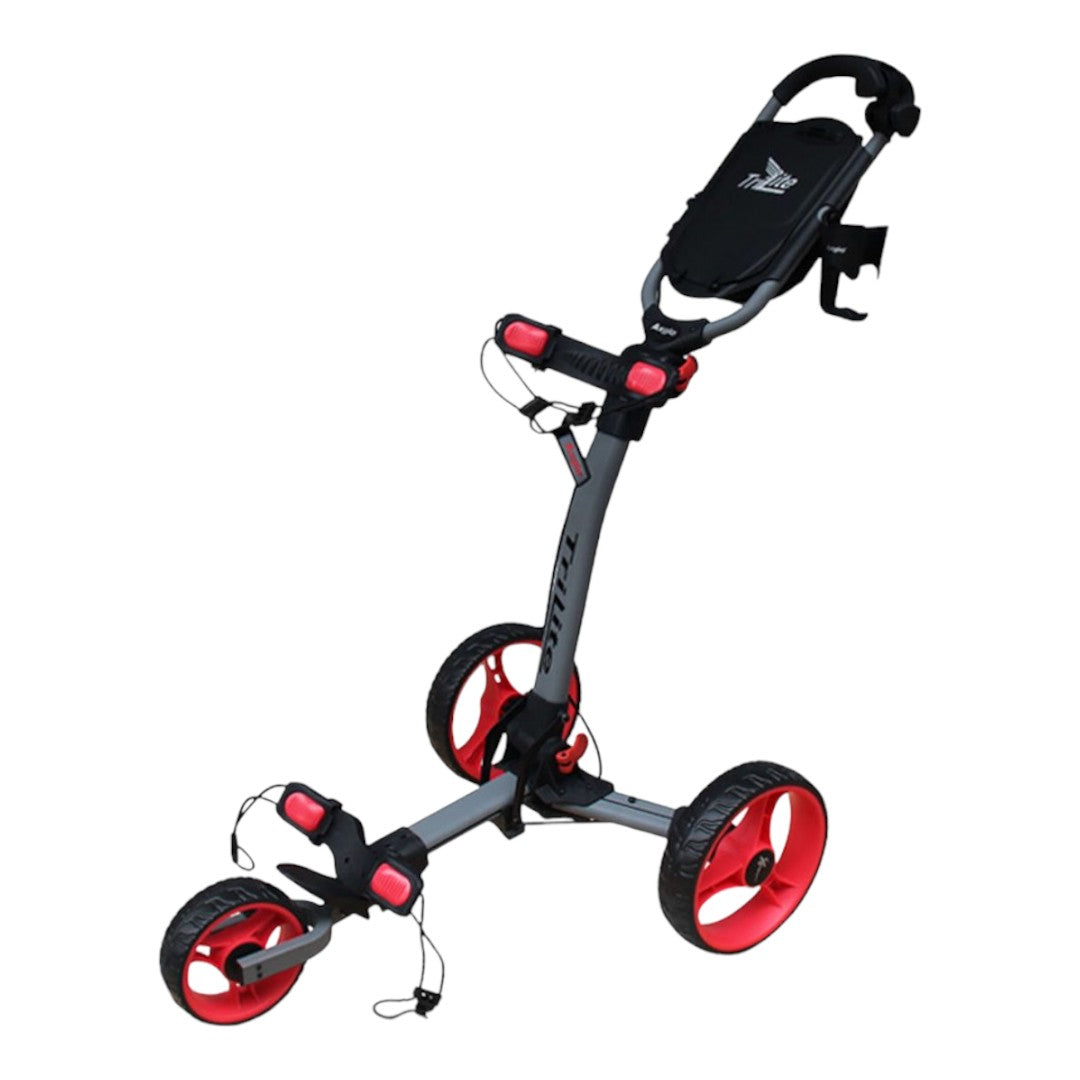 Axglo TriLite 3 Wheel Golf Trolley | Grey/Red