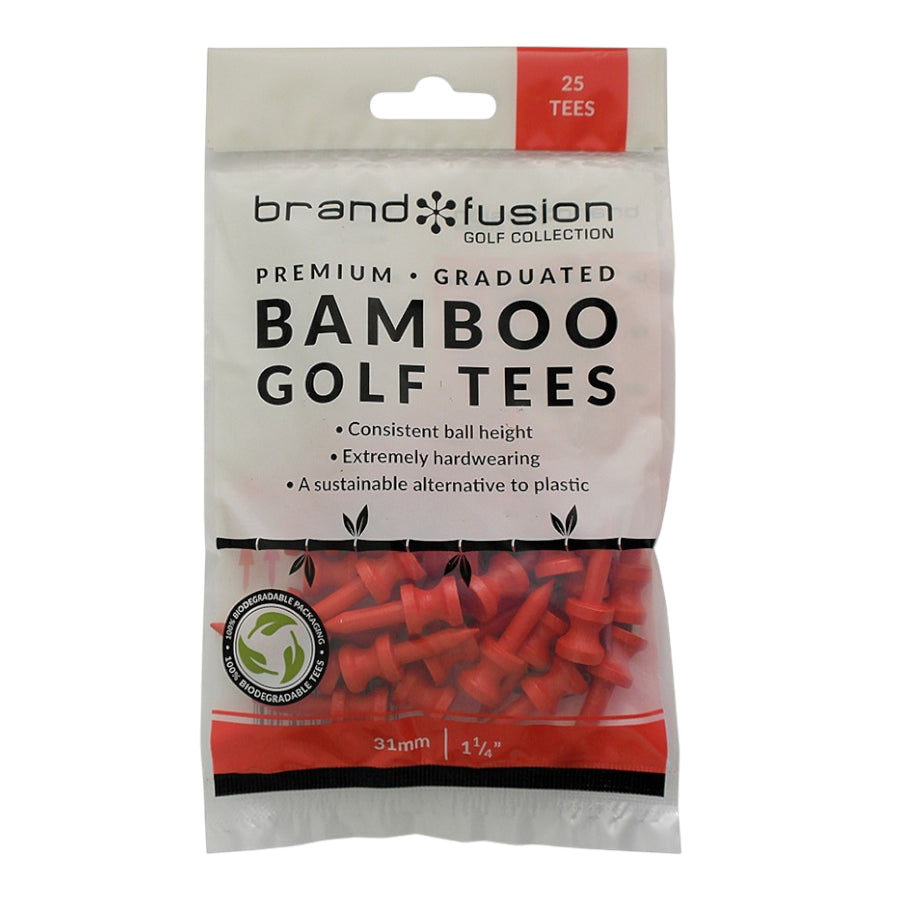 Brand Fusion 31mm Bamboo Golf Tees | 25 Pack