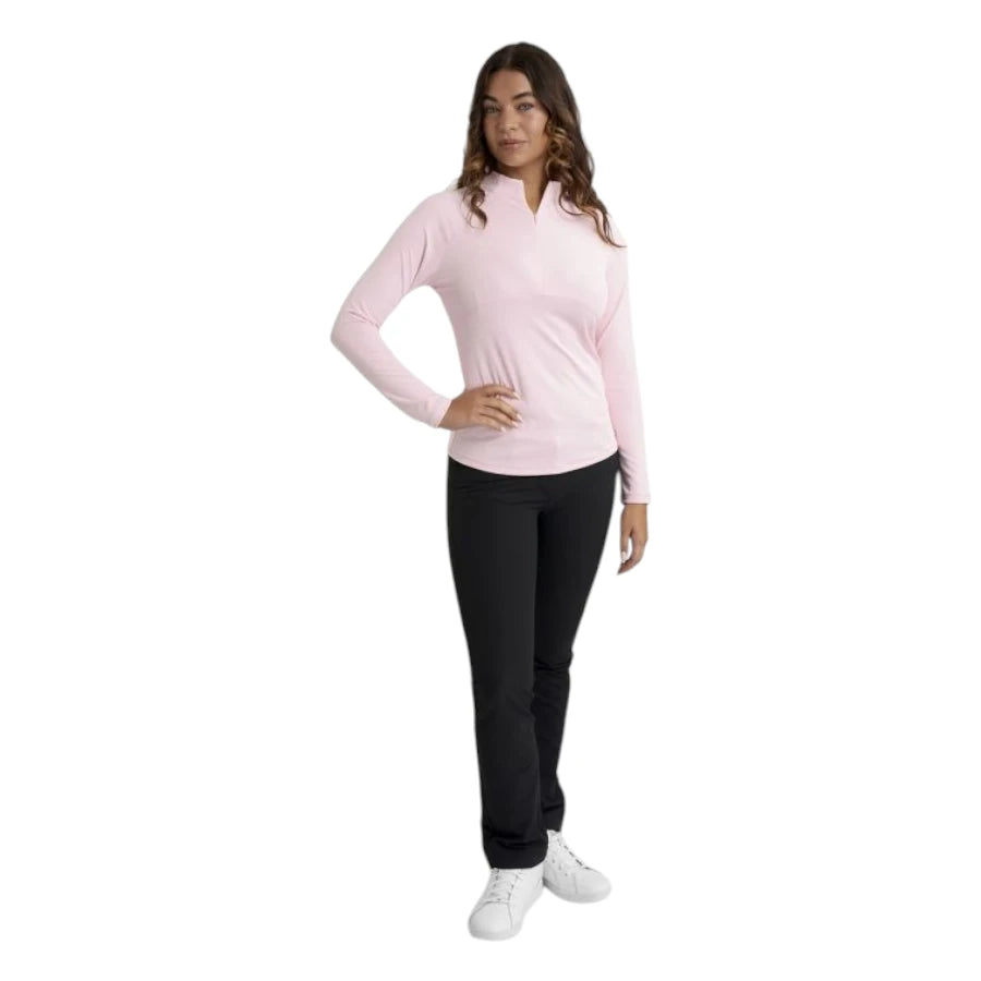 Green Lamb Ladies Lightweight Jacquard 1/4 Zip Golf Midlayer AG25094