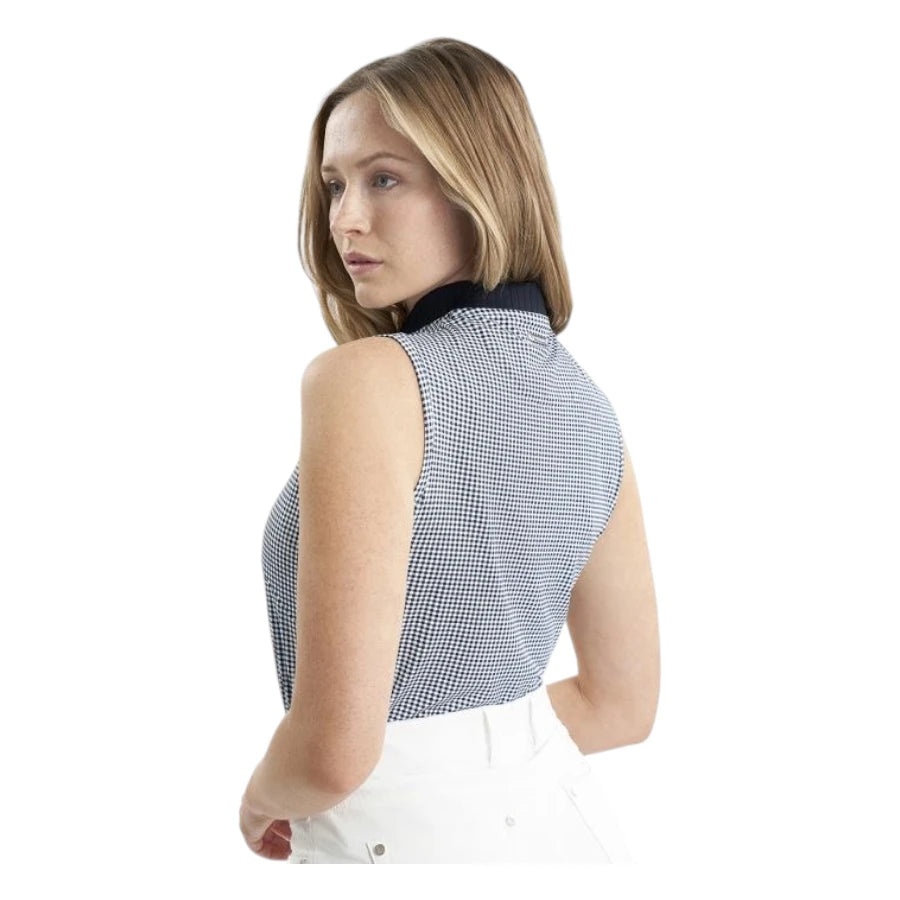 Green Lamb Ladies Olwyn Sleeveless Gingham Polo Shirt SG25073