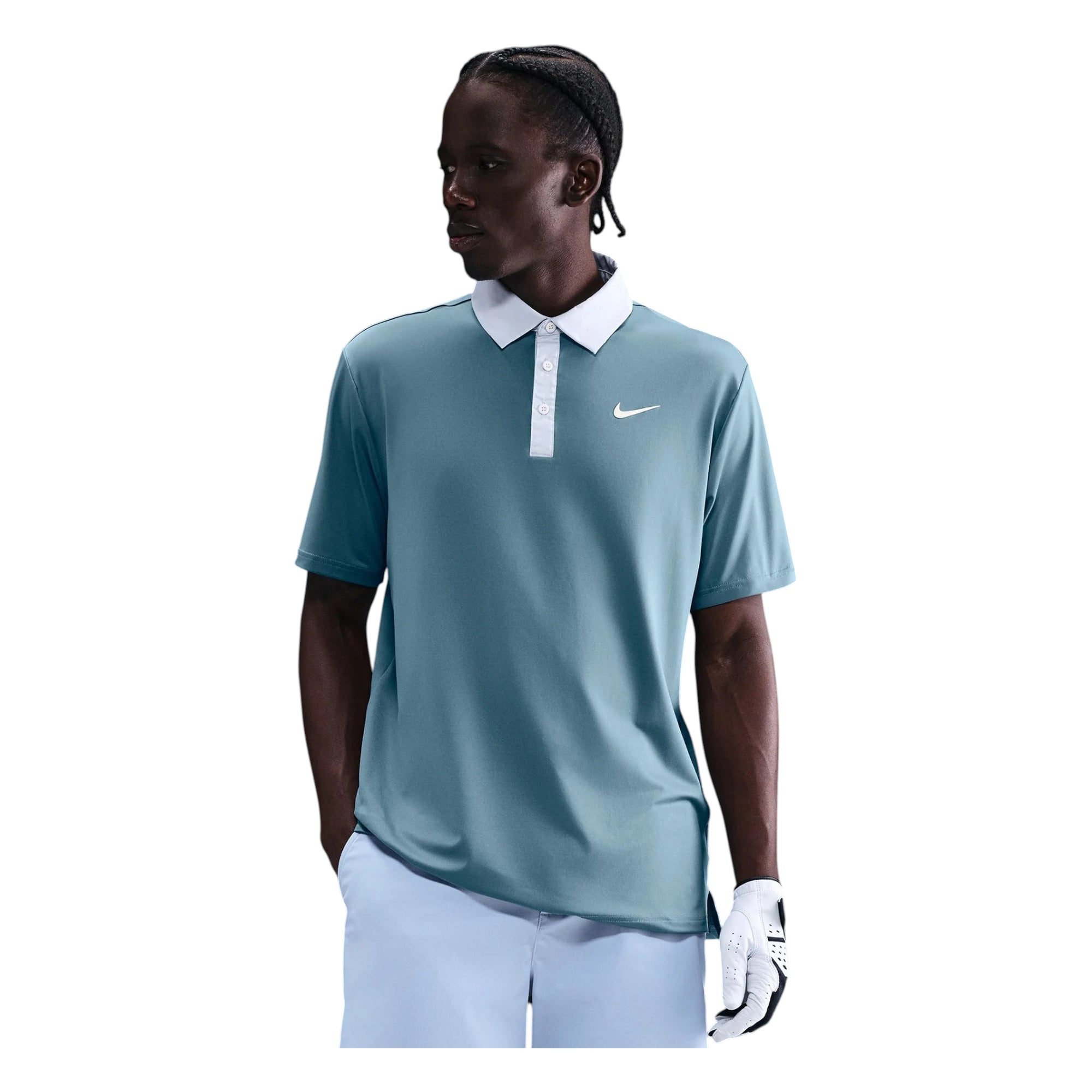 Nike Dri-Fit Tour Contrast Golf Polo Shirt FZ7501 Smokey Blue/Pure