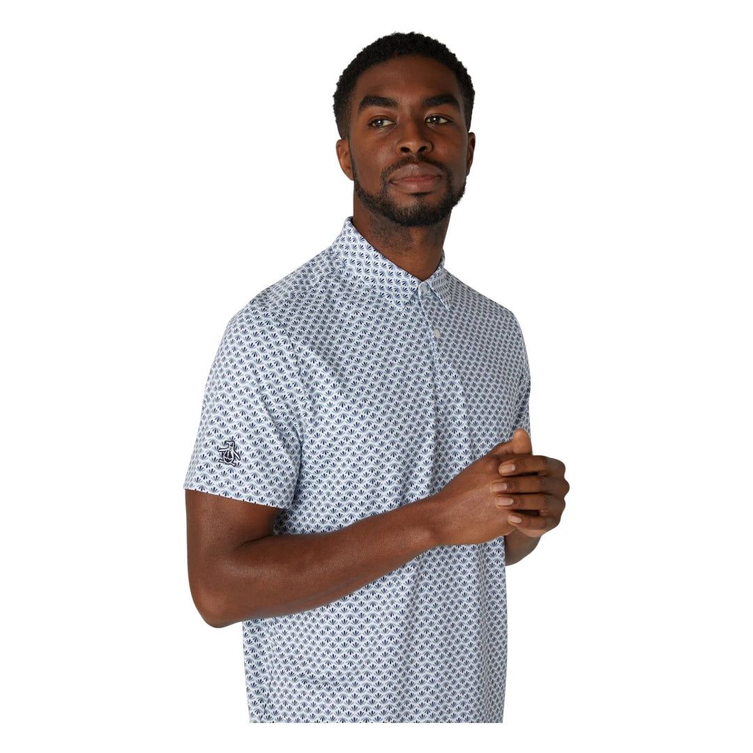 Original Penguin Retro Geo Print Golf Polo Shirt OGKSC0E6