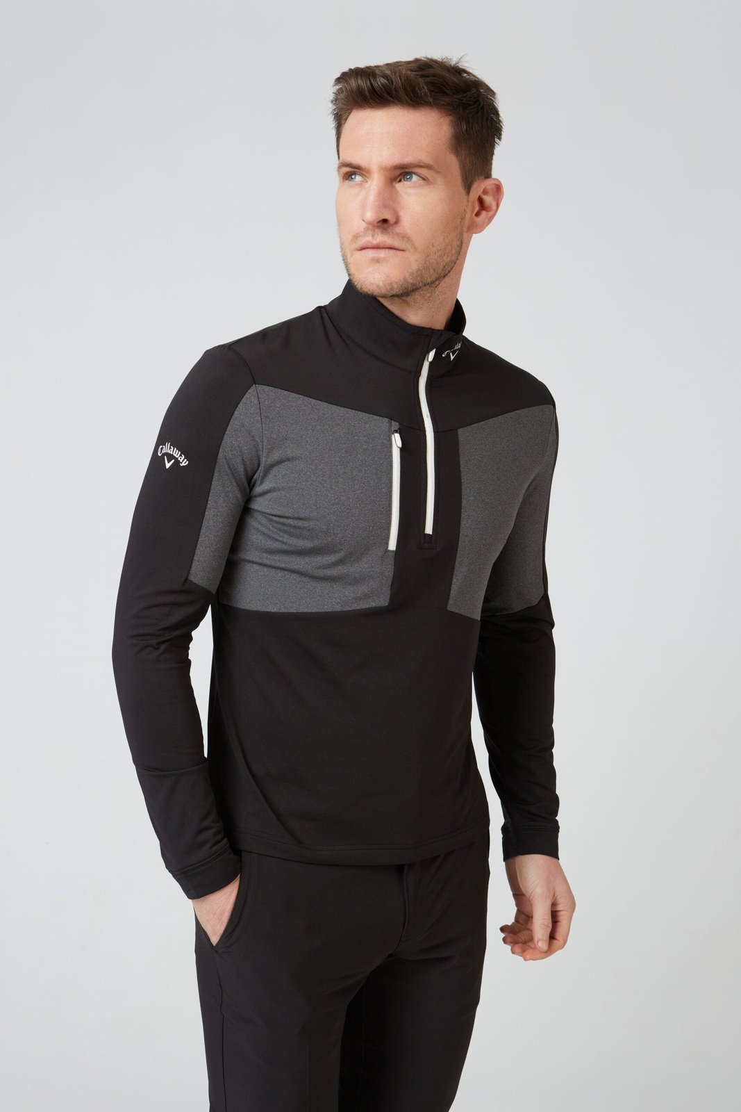 Callaway Aquapel Mixed Media 1/2 Zip Golf Sweater CGKFC004