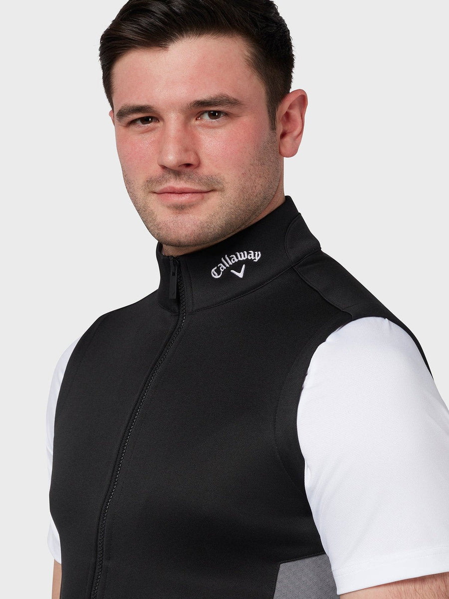 Callaway Chev Textured Golf Vest CGKSD000 Caviar Clarkes Golf