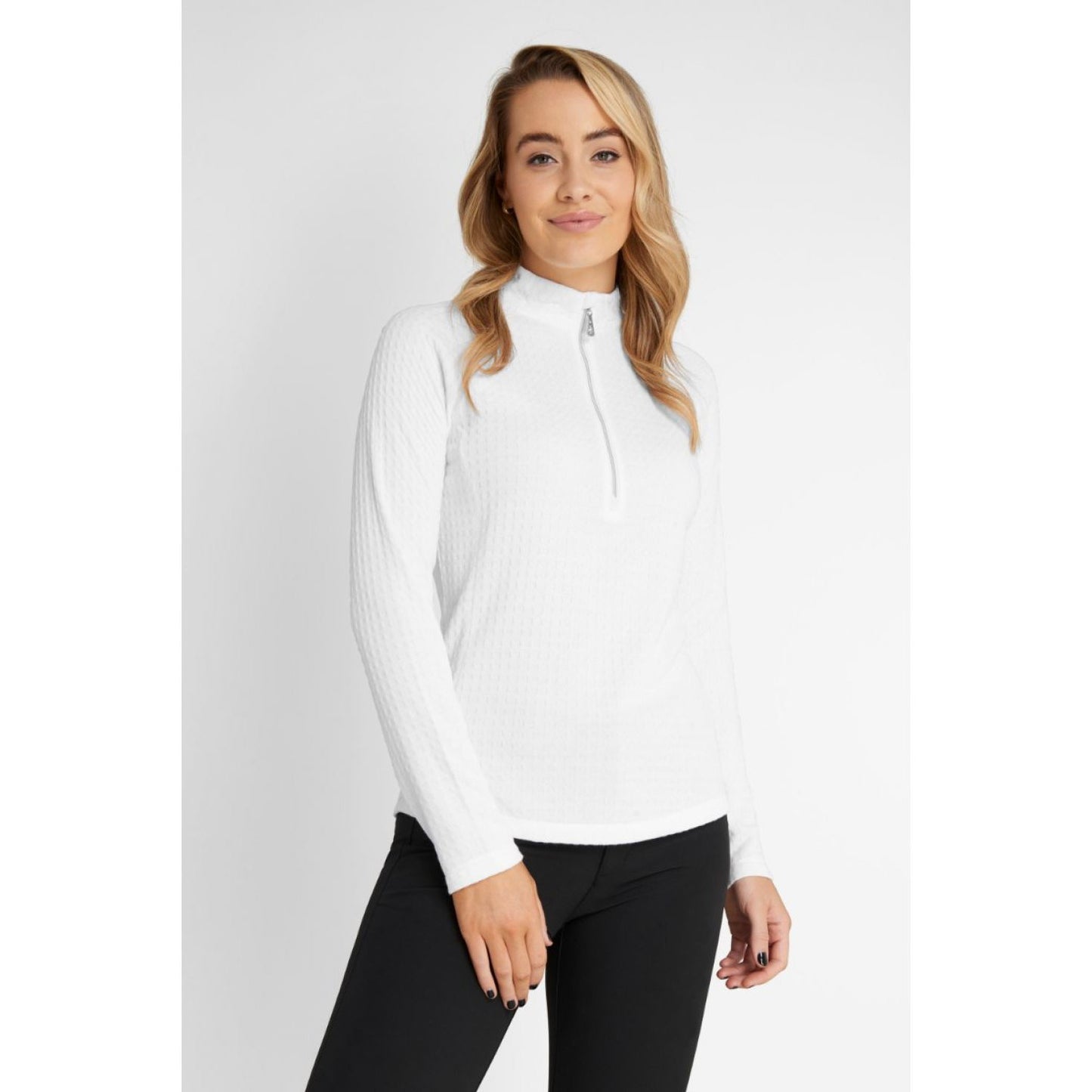 Green Lamb Ladies Gloria Waffle 1/2-Zip Golf Top AG21893