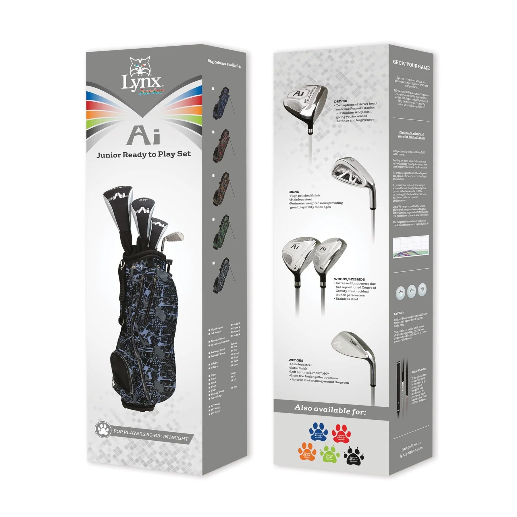 Lynx Junior Golf Package Set | Silver 60