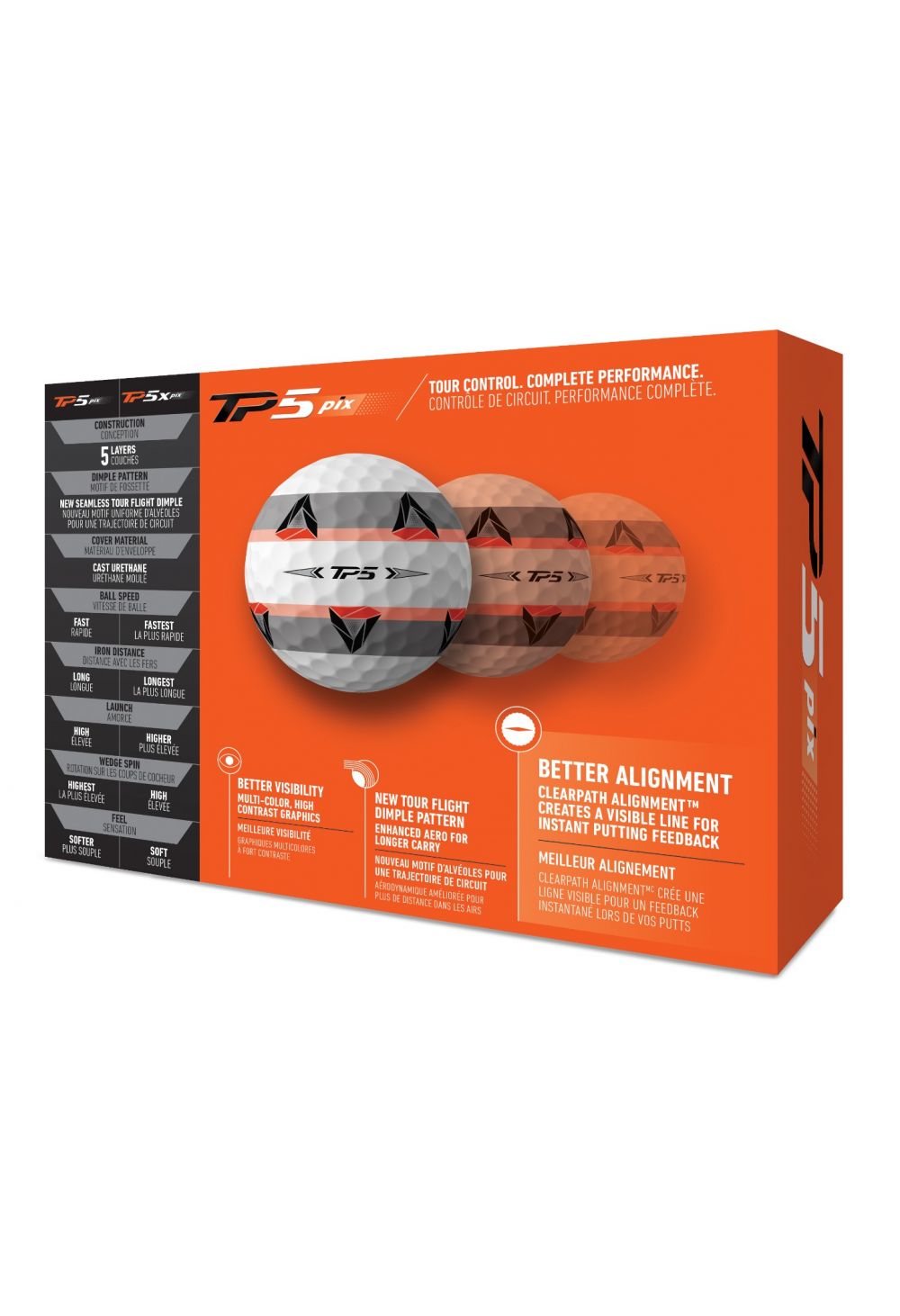 TaylorMade 2023 TP5 Pix Golf Balls | White