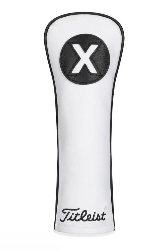 Titleist White & Black Leather Headcovers TA20TASCWB