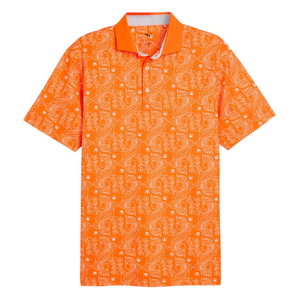 Puma Pique Royal Golf Polo Shirt 628842 Rickie Orange – Clarkes Golf