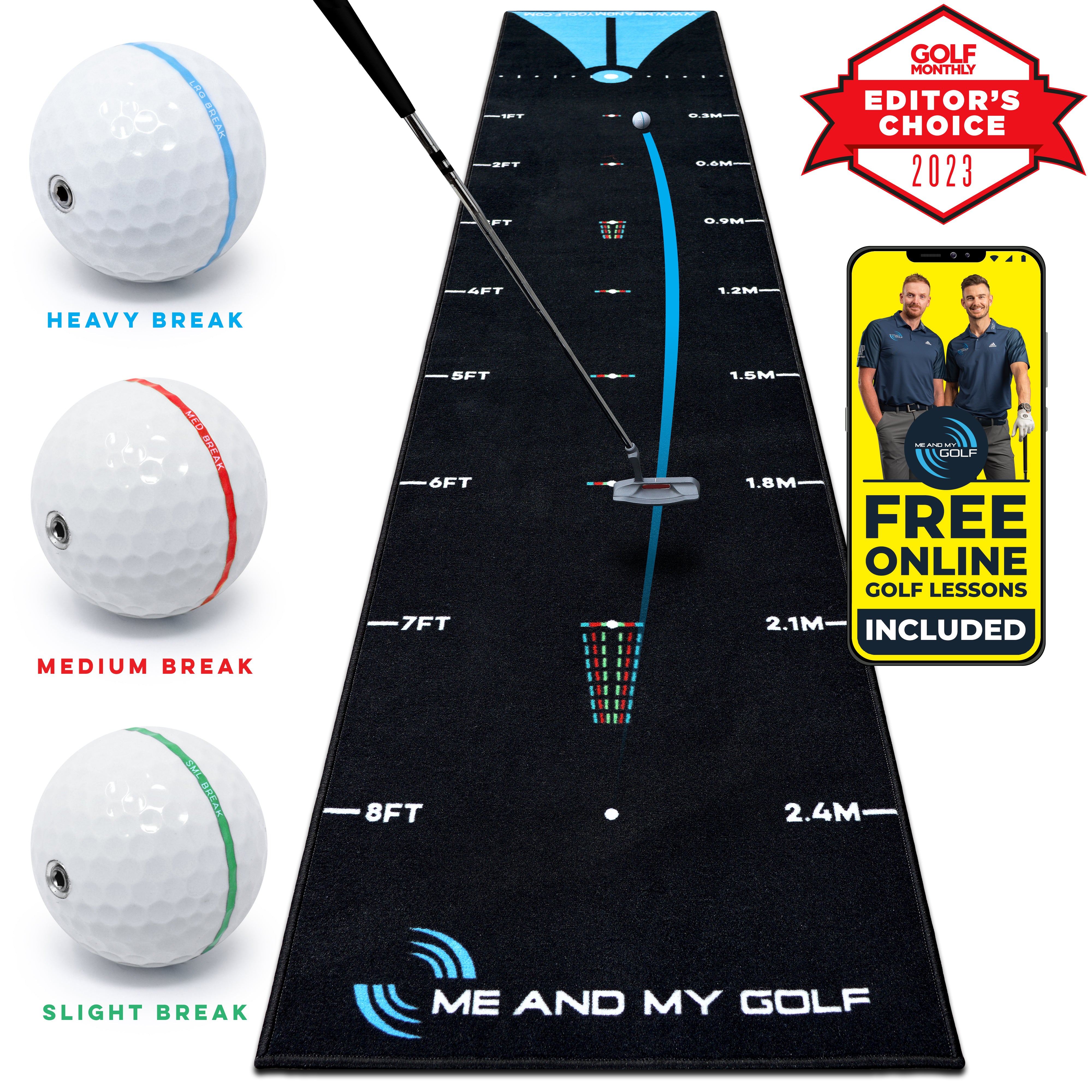 Me and My Golf Breaking Ball 11ft Putting Mat