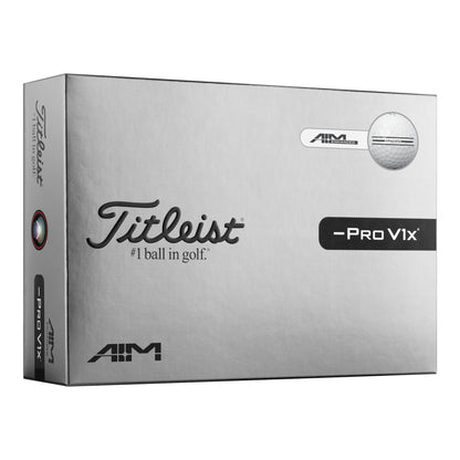 Titleist 2026 Pro V1X Left Dash Aim Enhanced Align Golf Balls | White