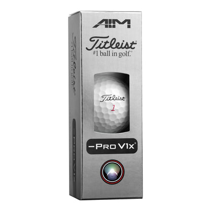 Titleist 2026 Pro V1X Left Dash Aim Enhanced Align Golf Balls | White