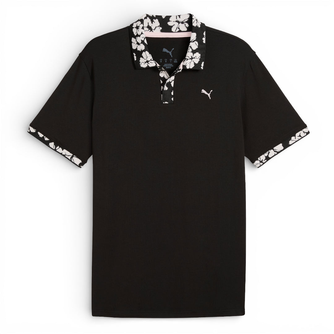 Puma Modalon Floral Rib Golf Polo Shirt 634855