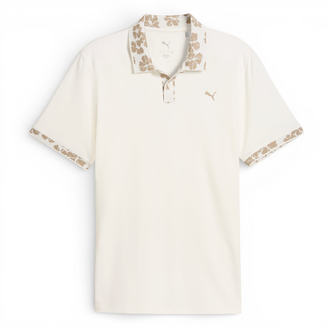 Puma Modalon Floral Rib Golf Polo Shirt 634855