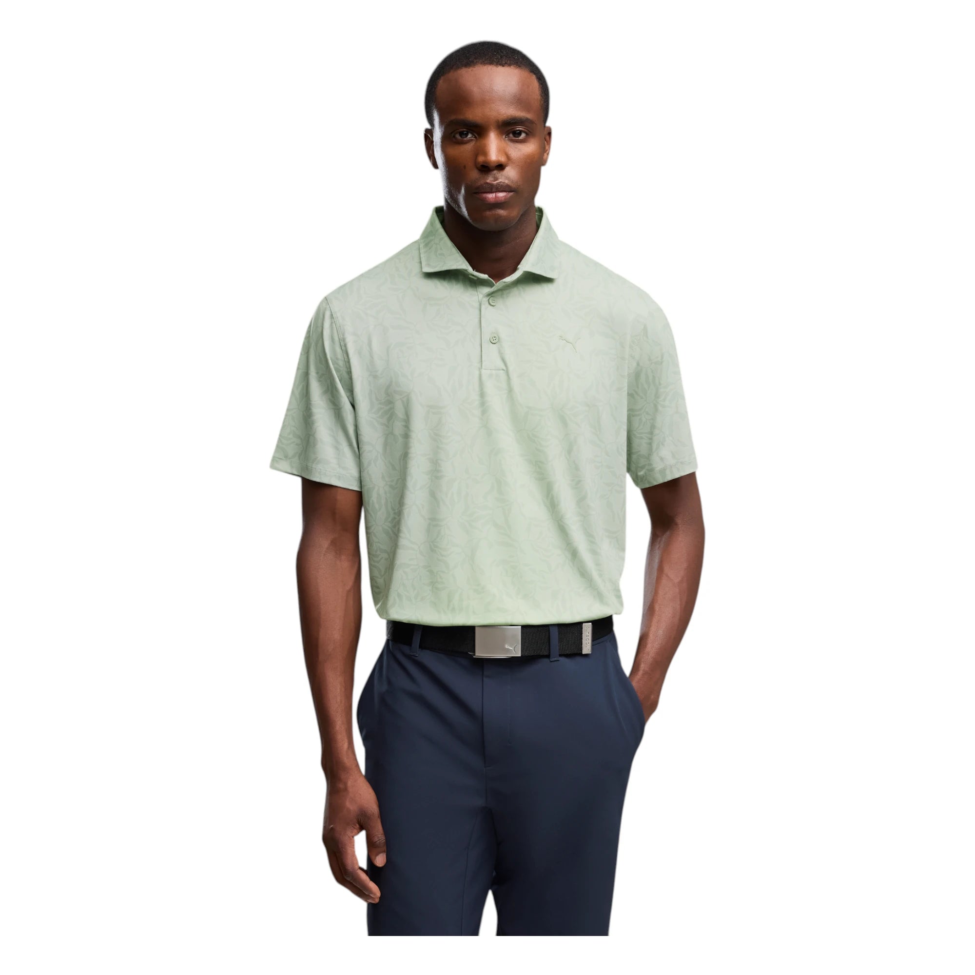 Puma Cloudspun Marine Botanical Golf Polo Shirt 637687