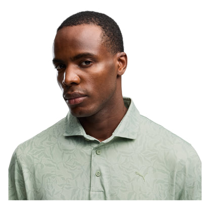 Puma Cloudspun Marine Botanical Golf Polo Shirt 637687