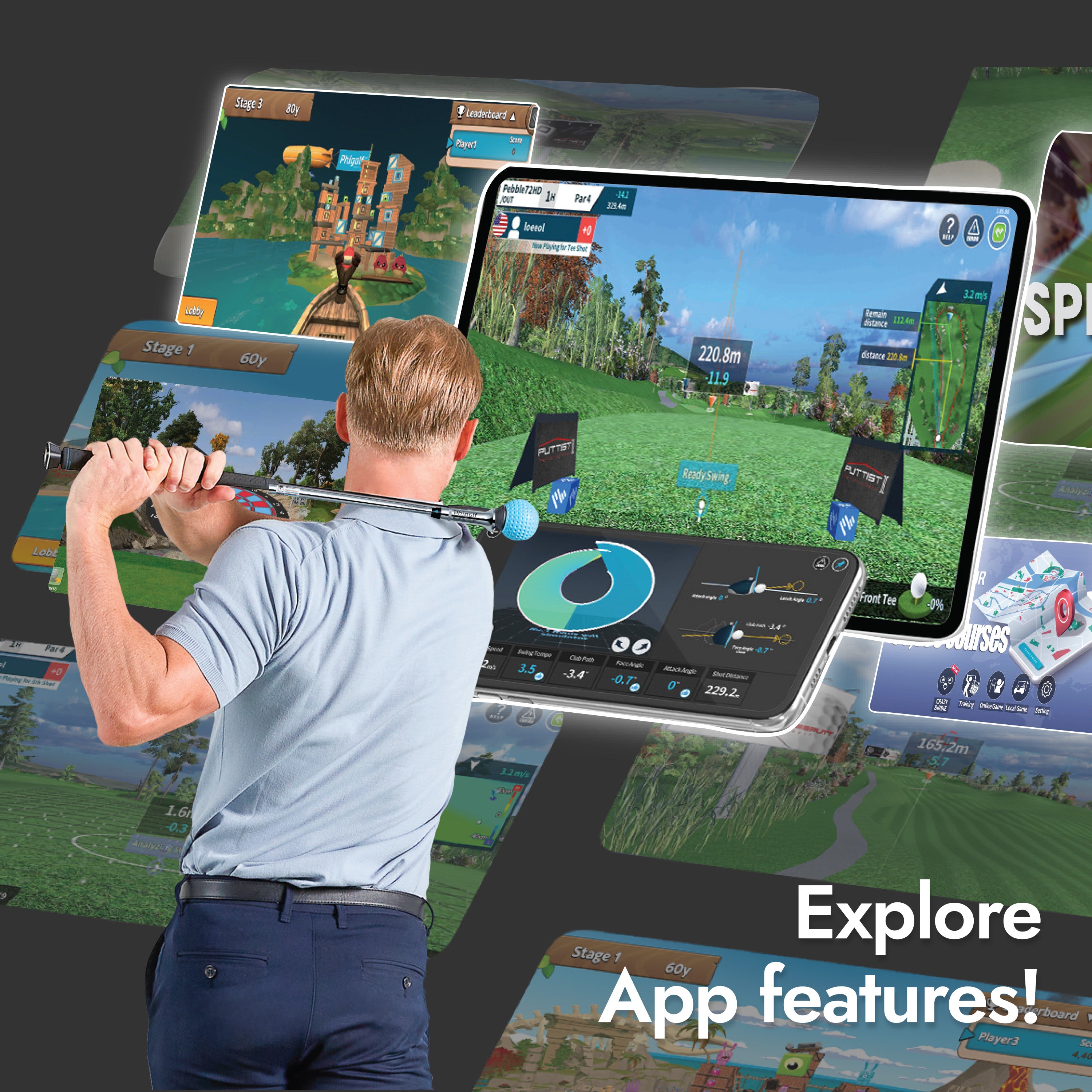 PhiGolf 2 Flex Home & Mobile Golf Simulator – Clarkes Golf
