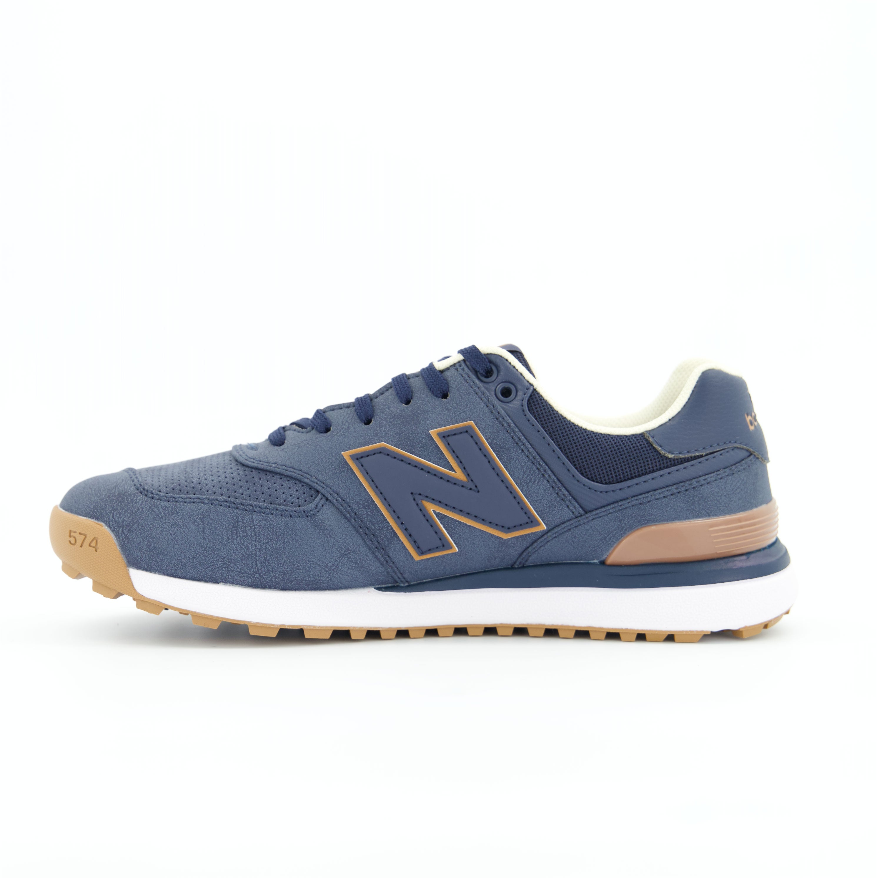 New Balance 574 Greens Golf Shoes | Navy/Gum – Clarkes Golf
