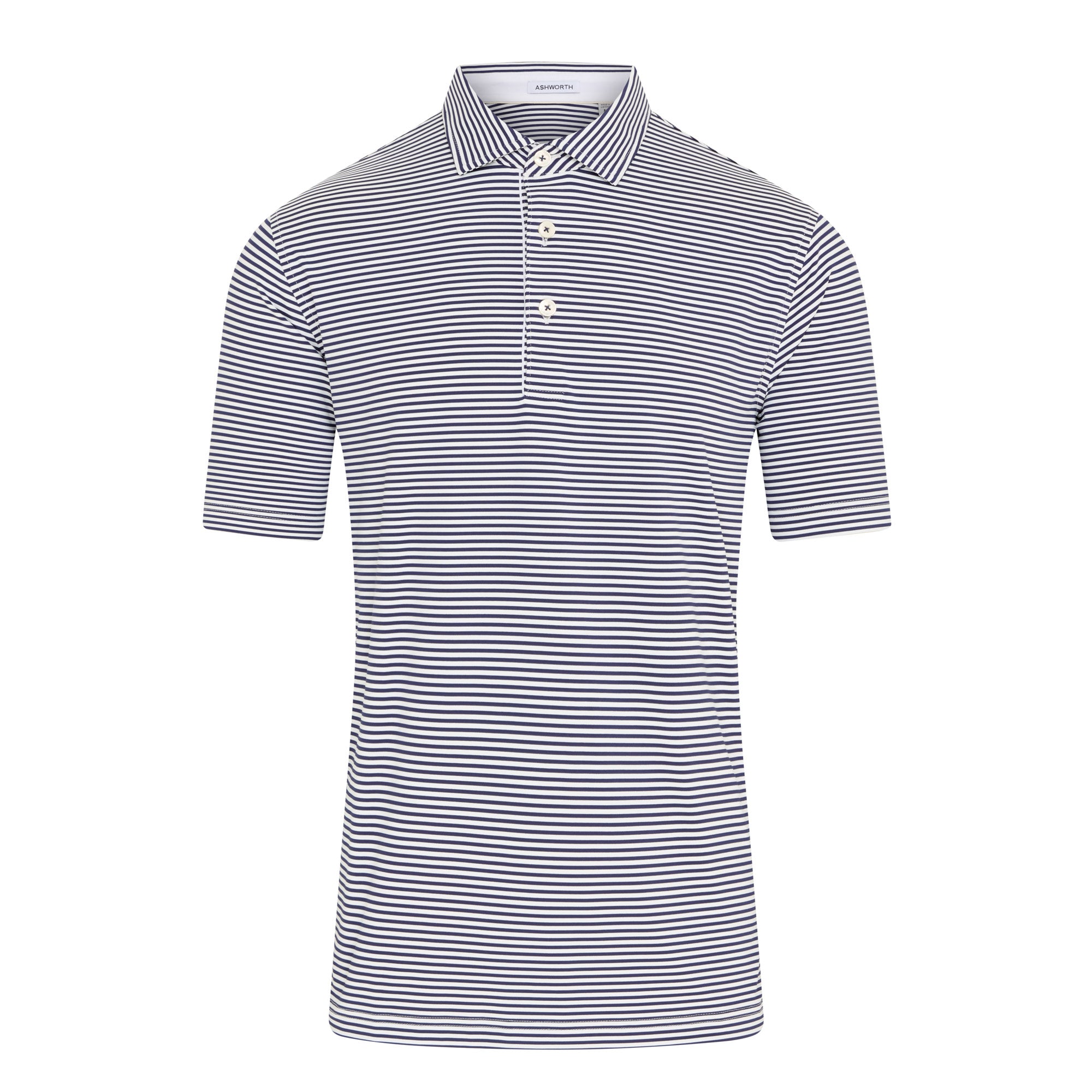 Ashworth Striped Tech Jersey Golf Polo Shirt AM1011