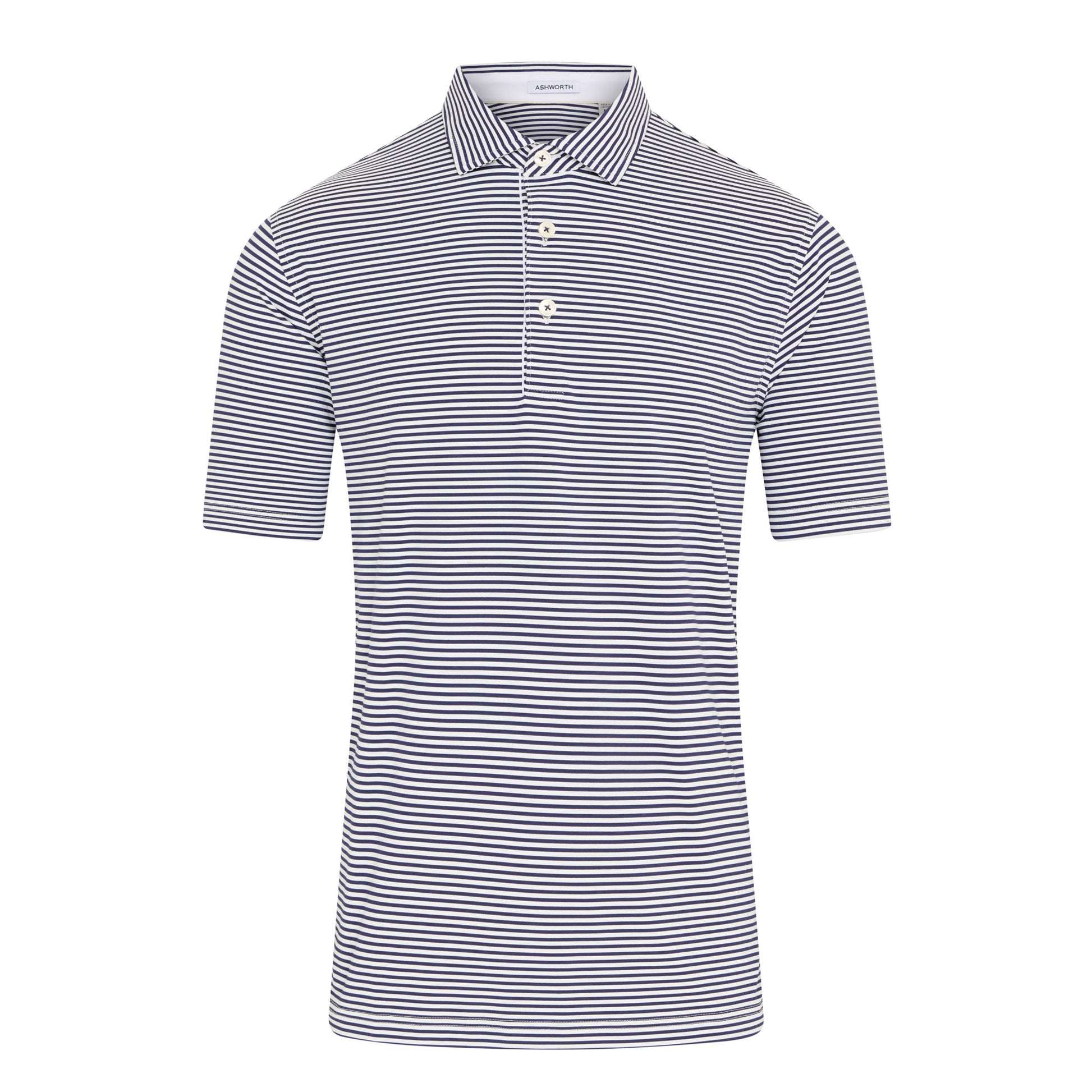 Ashworth Striped Tech Jersey Golf Polo Shirt AM1011