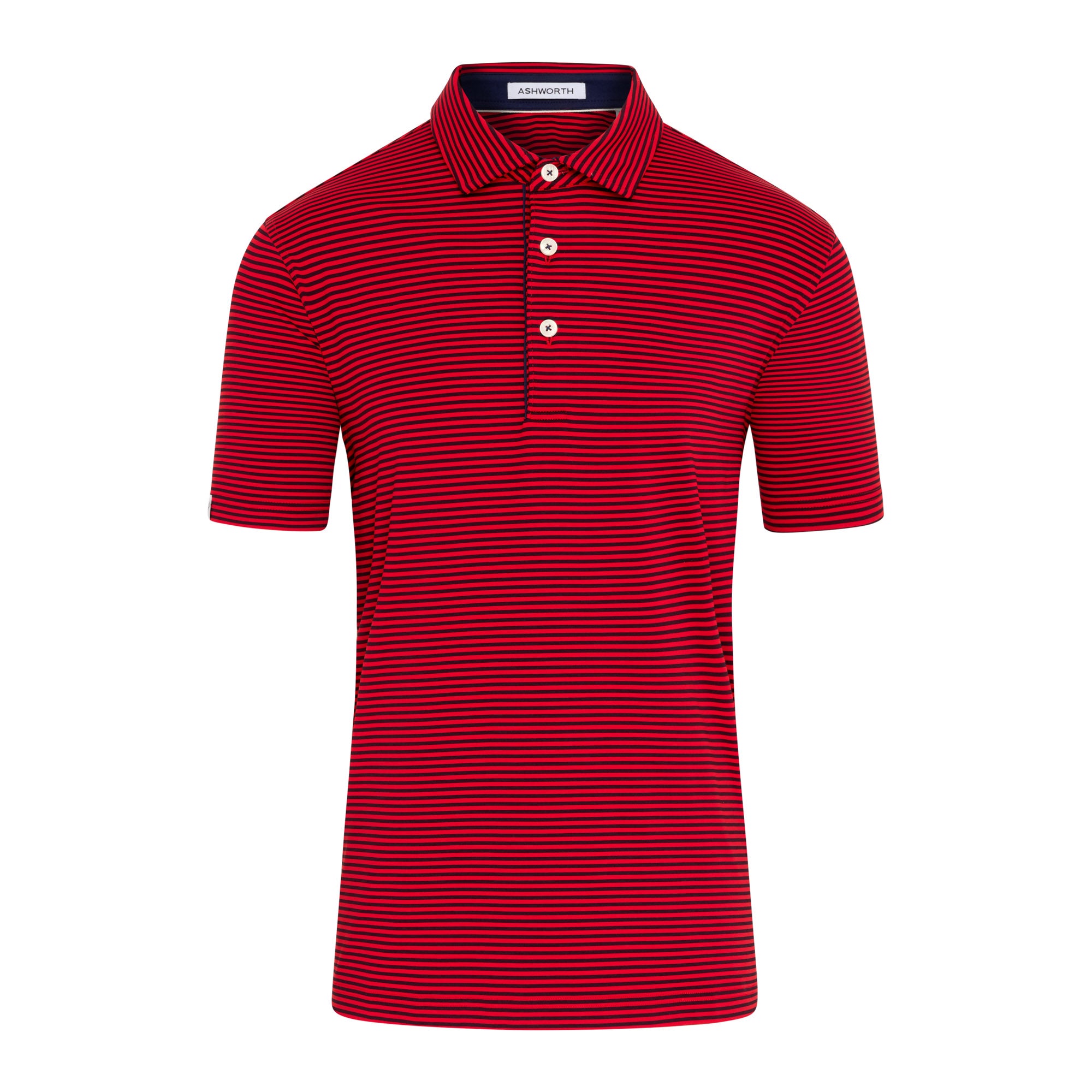 Ashworth Striped Tech Jersey Golf Polo Shirt AM1011