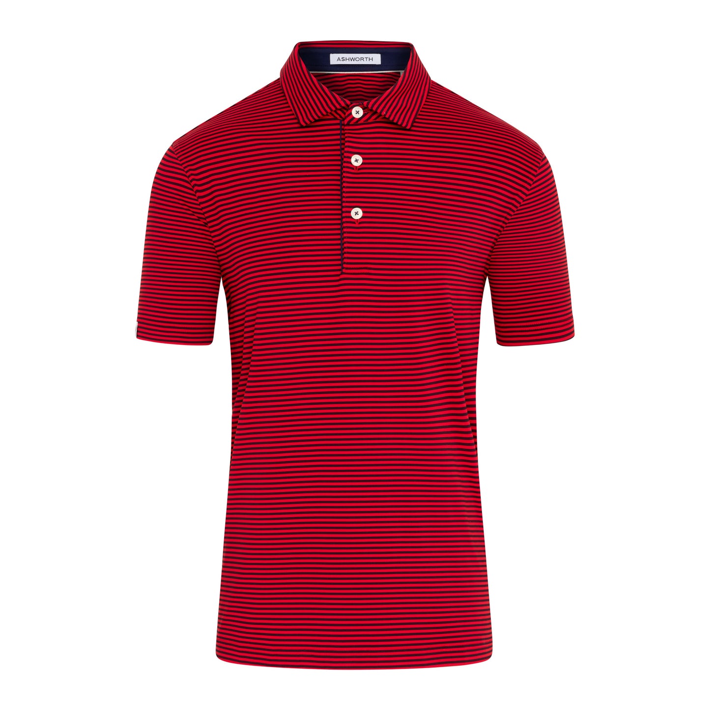 Ashworth Striped Tech Jersey Golf Polo Shirt AM1011