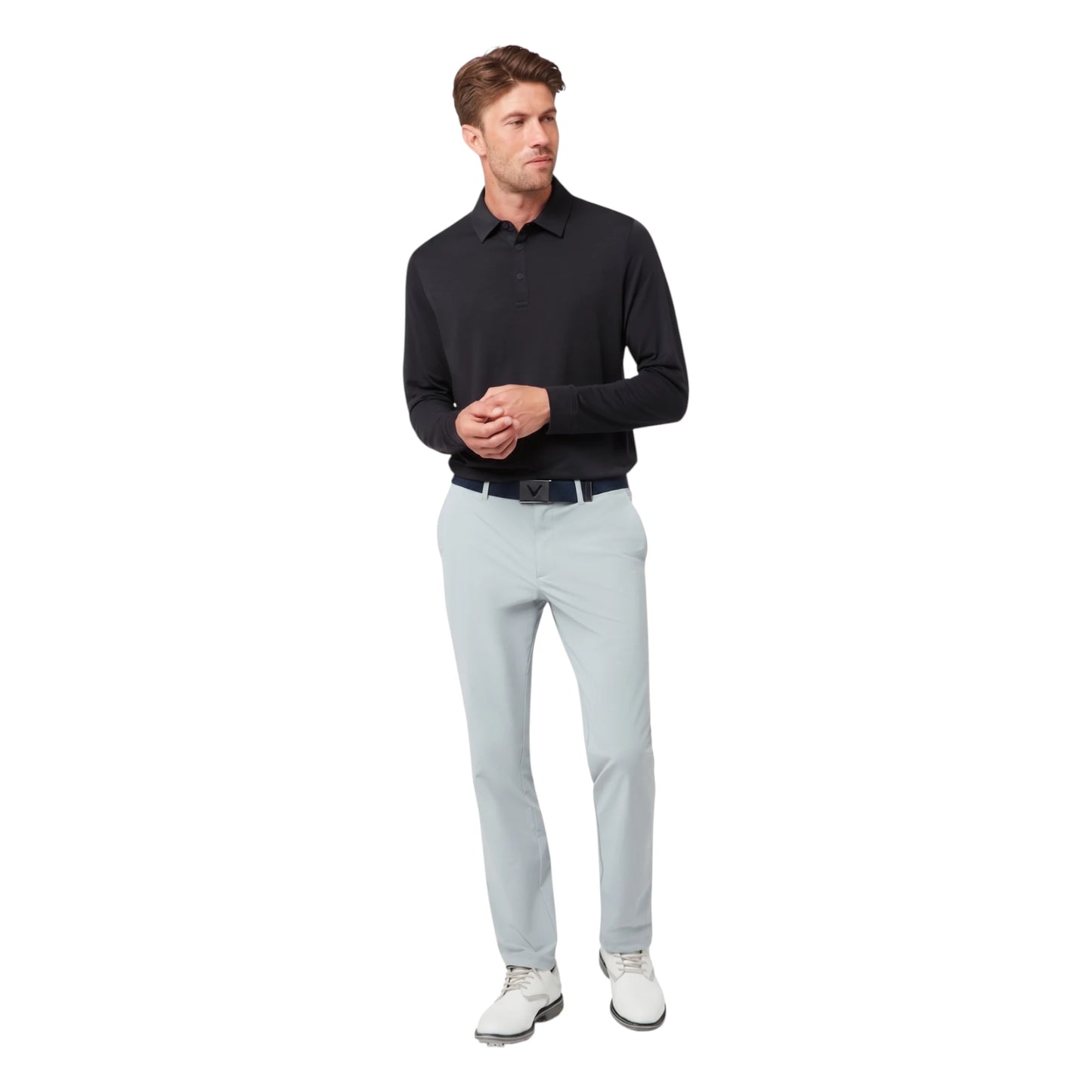 Callaway Soft Touch Long Sleeve Knit Golf Polo Shirt CGKFF0C2