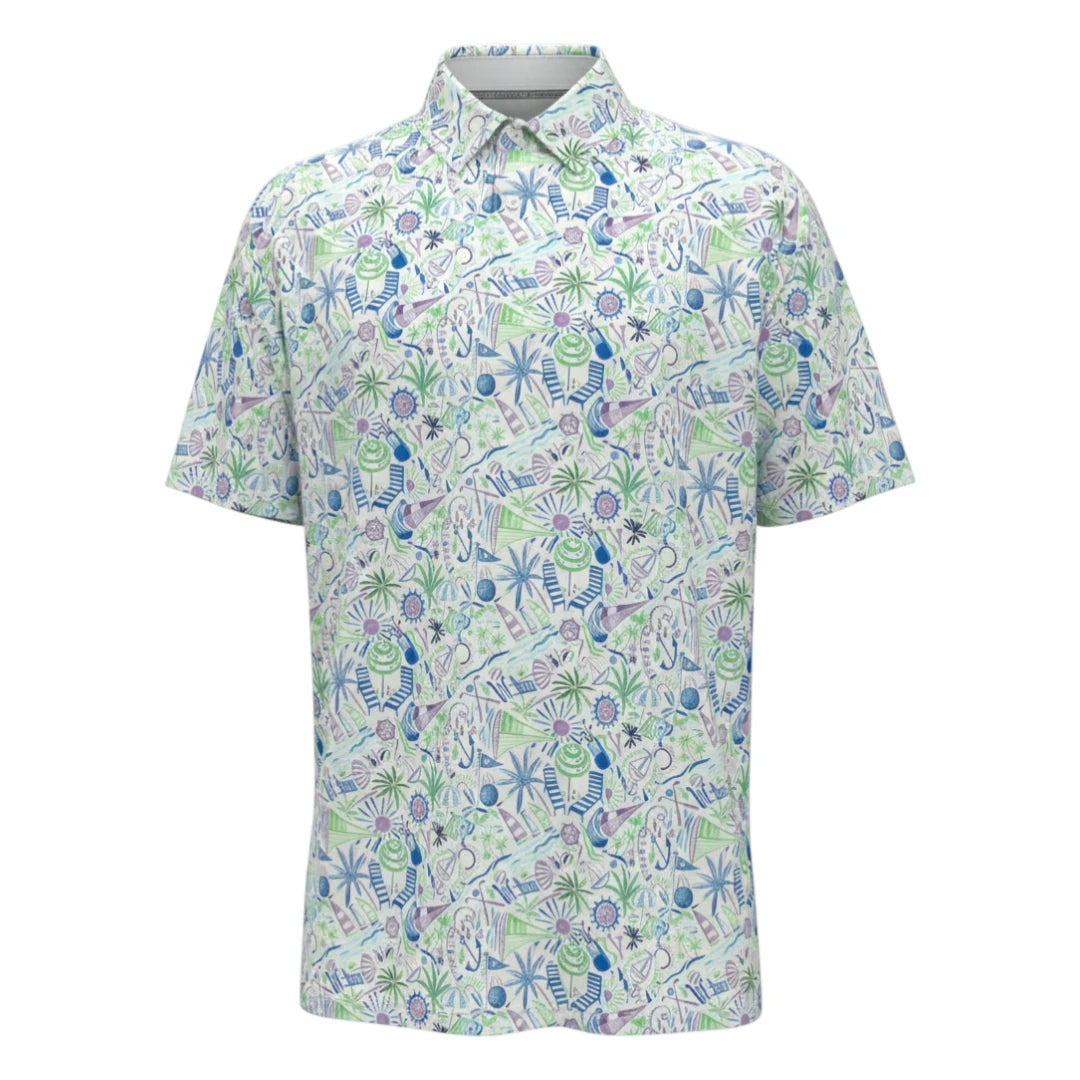 Callaway Nautical Conversational Print Golf Polo Shirt CGKSG065