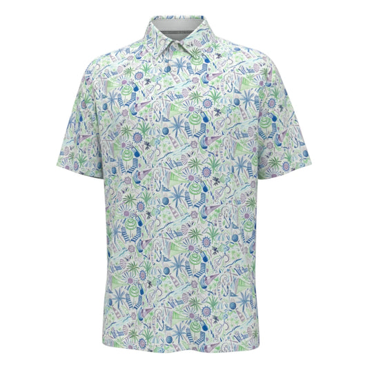 Callaway Nautical Conversational Print Golf Polo Shirt CGKSG065