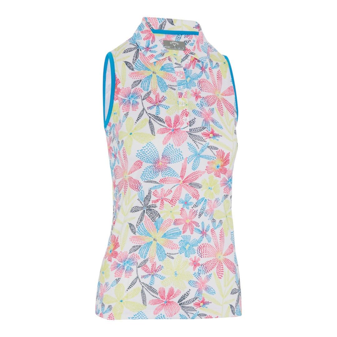 Callaway Ladies Chev Floral S/L Golf Polo Shirt CGKSE049