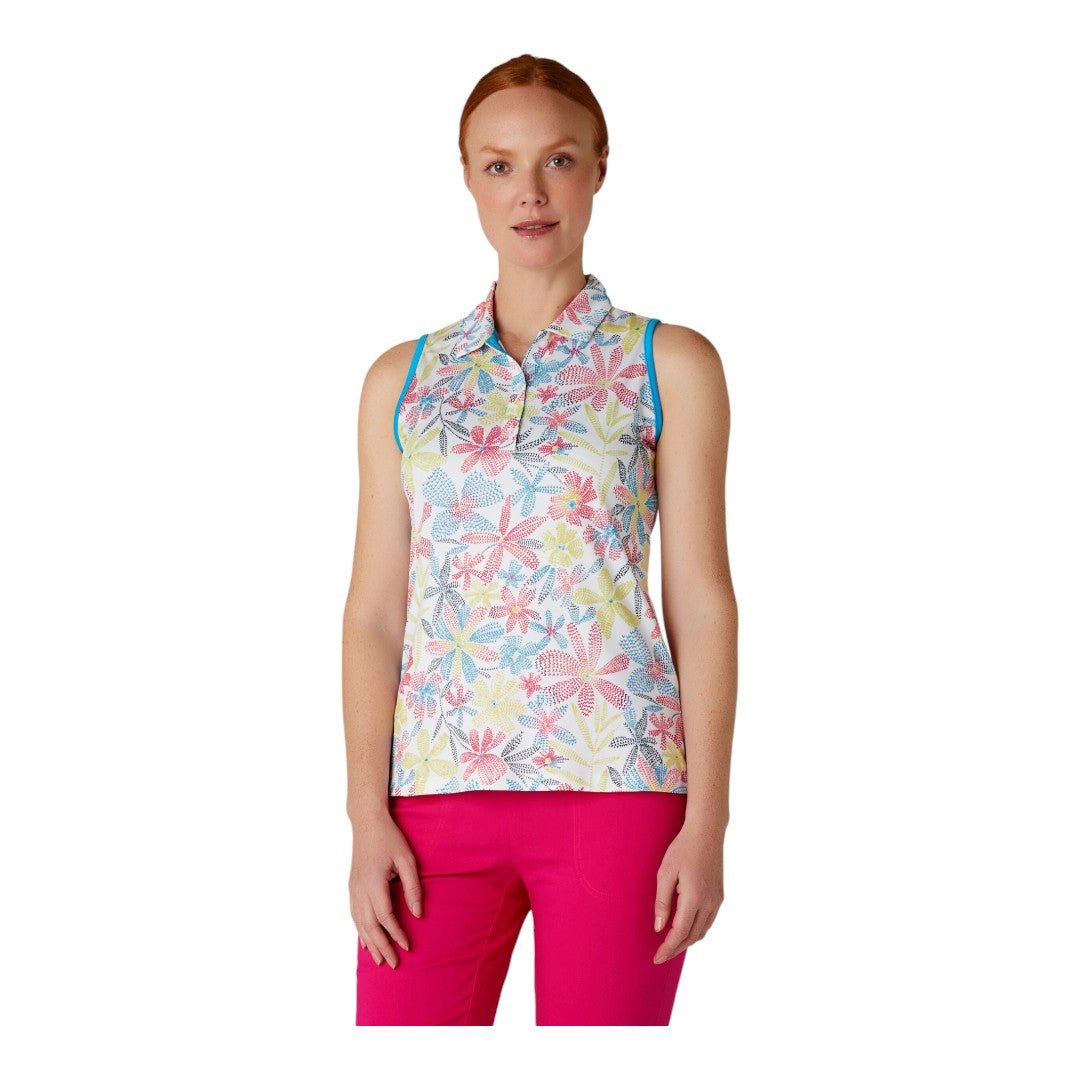 Callaway Ladies Chev Floral S/L Golf Polo Shirt CGKSE049