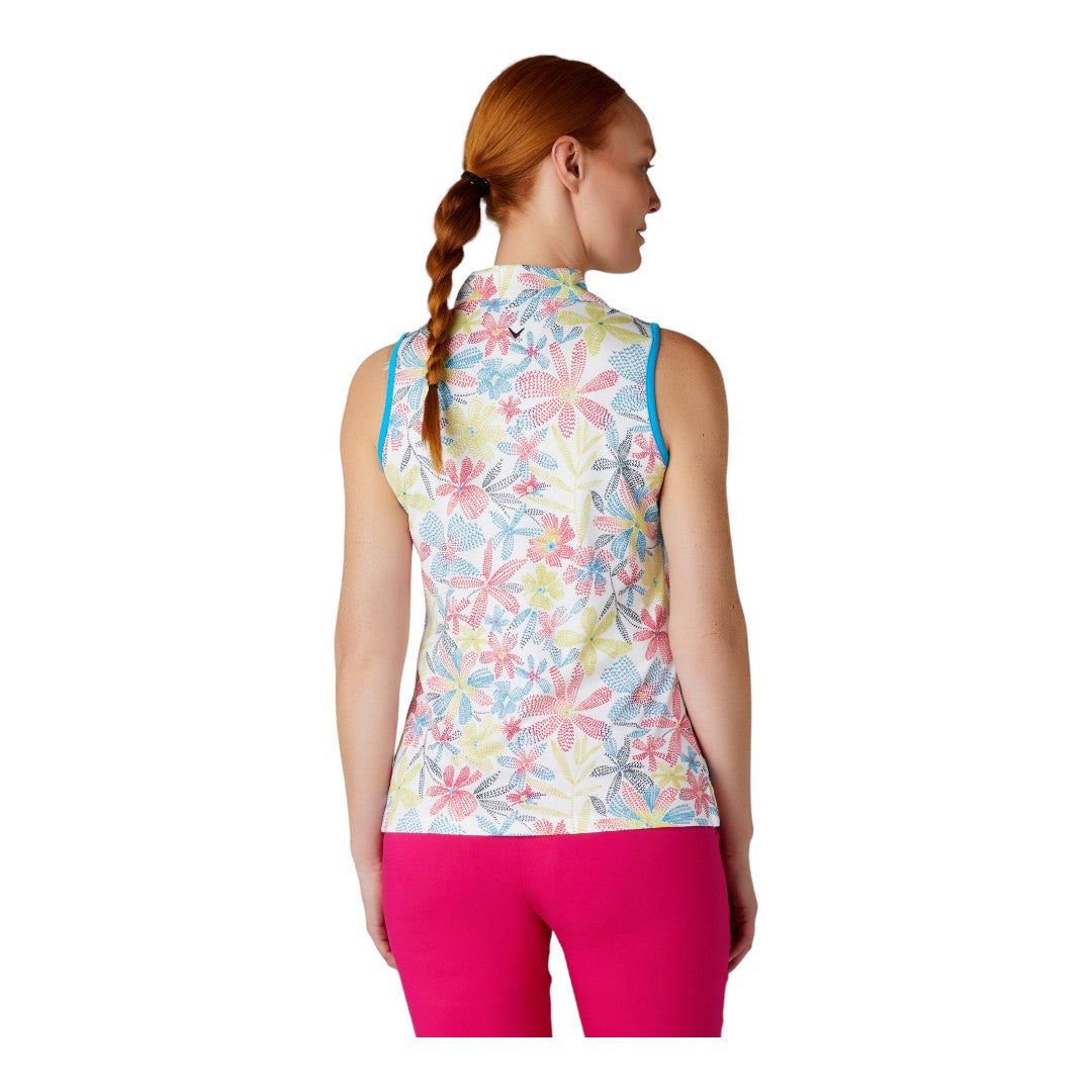 Callaway Ladies Chev Floral S/L Golf Polo Shirt CGKSE049