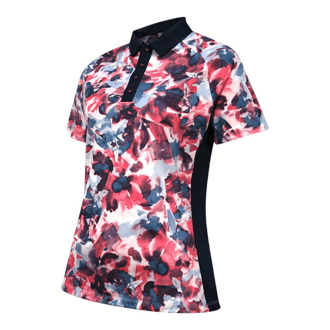 Mesa Mosaic: Geometric Floral Golf Polo
