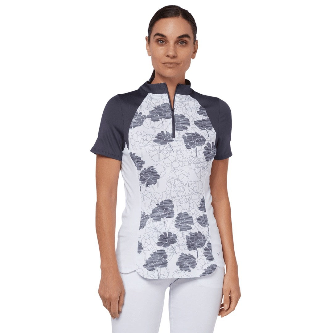 Callaway Ladies Texture Floral Golf Polo CGKSD012