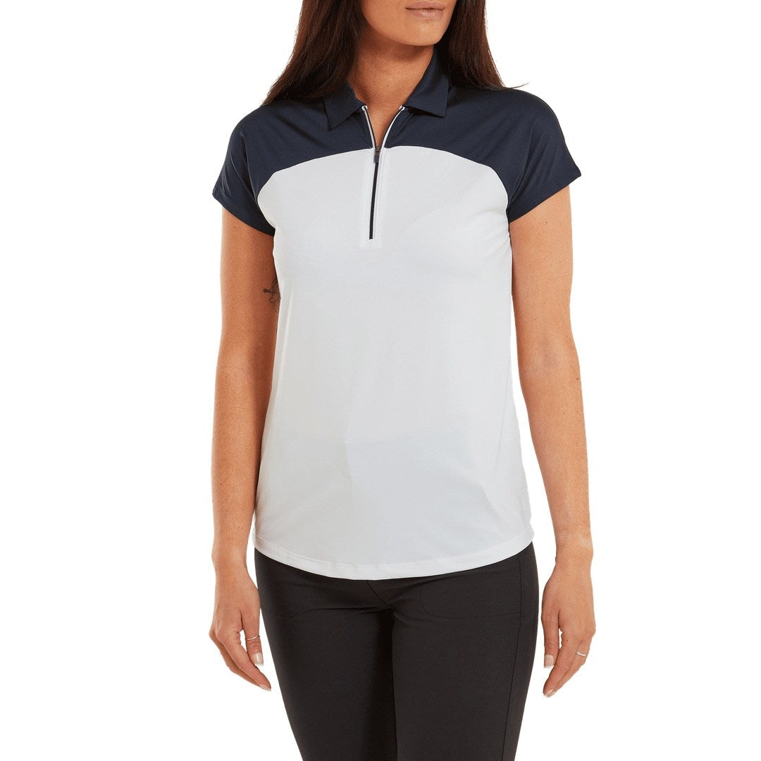 FootJoy Ladies Cap Sleeve Colour Block Golf Polo Shirt 80176